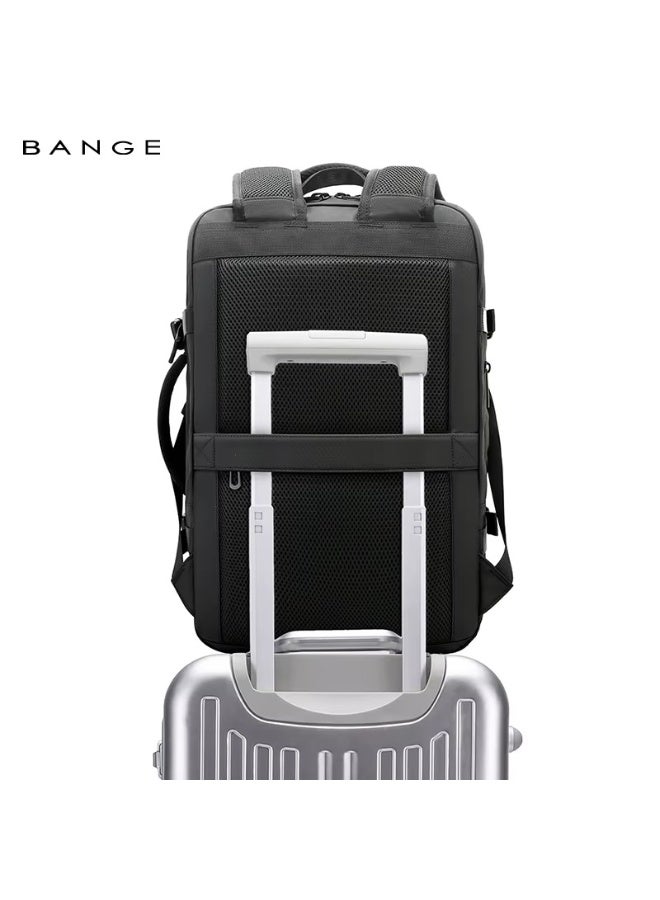 بانجي Bange 3055 Black New Design Multifunction Business Expandable Travel Men Waterproof Laptop Backpack - Image 2